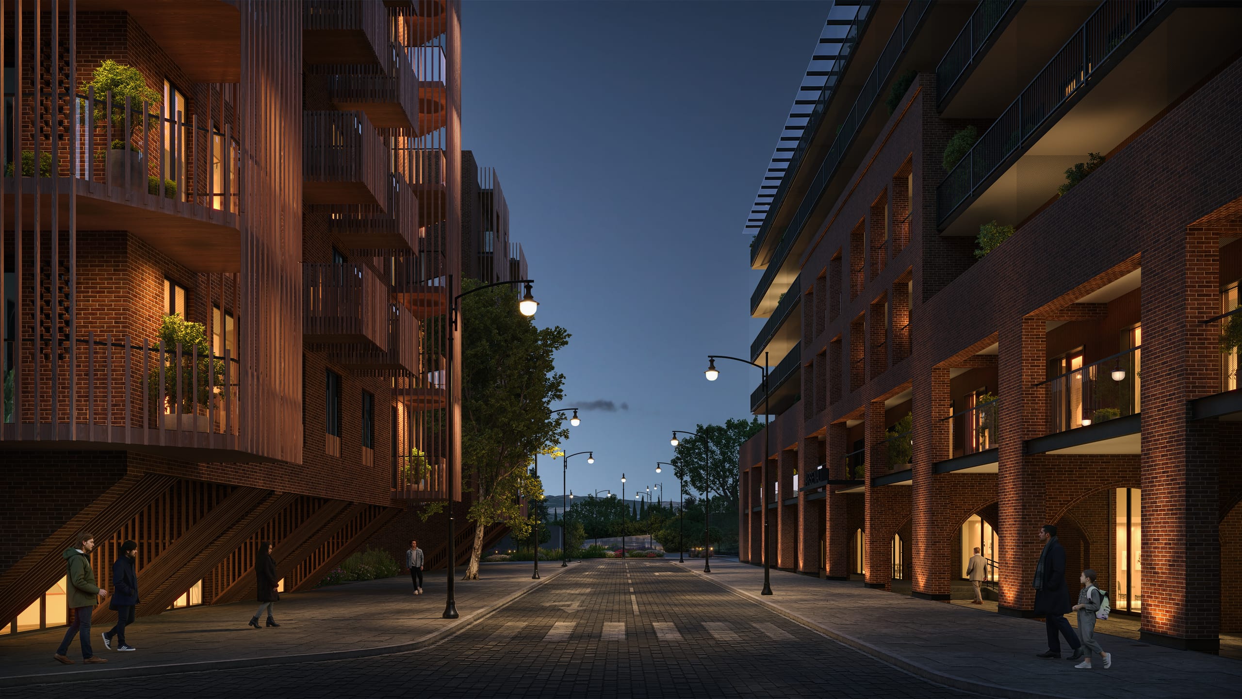 Arsenal Residence evening exterior