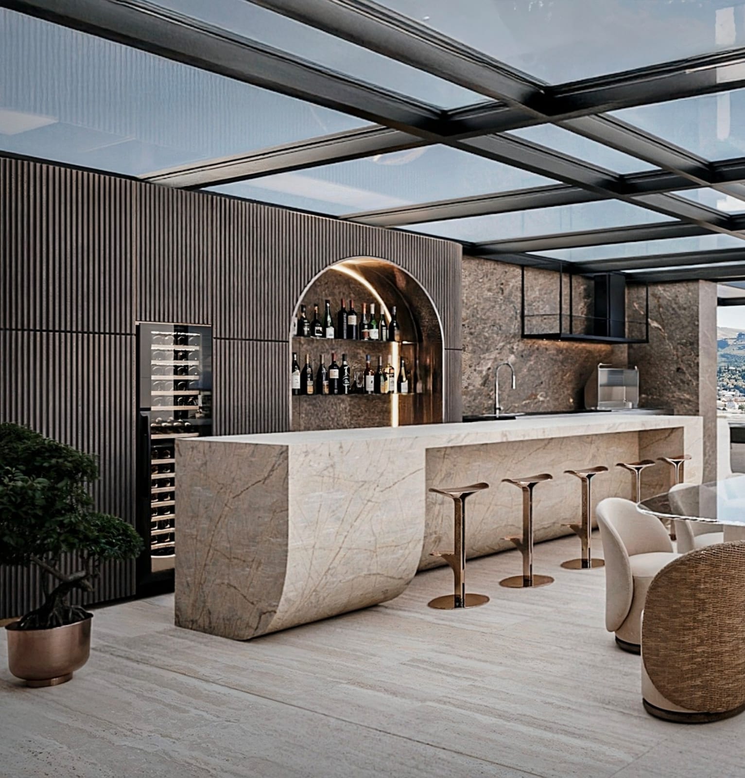 Arsenal Residence rooftop bar lounge